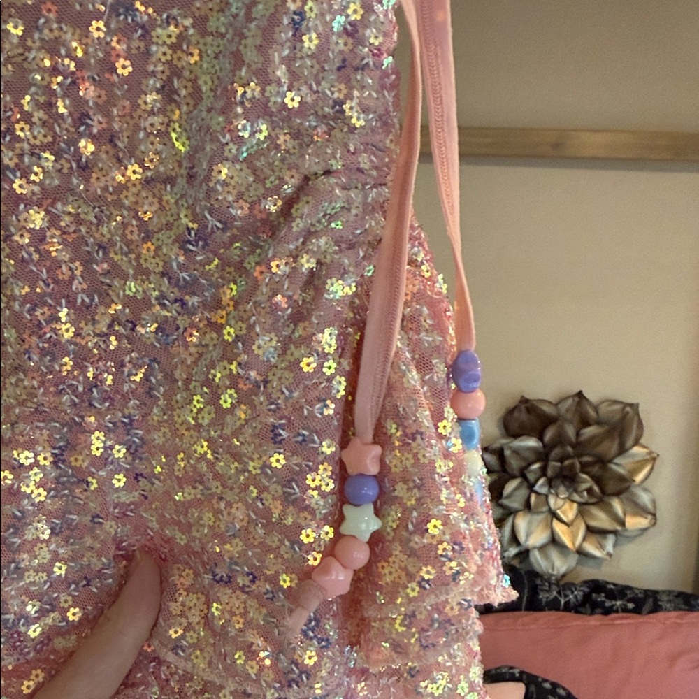 Dolls Kill Club Exc Pink Sequin Women's Skirt S - Picture 3 of 3